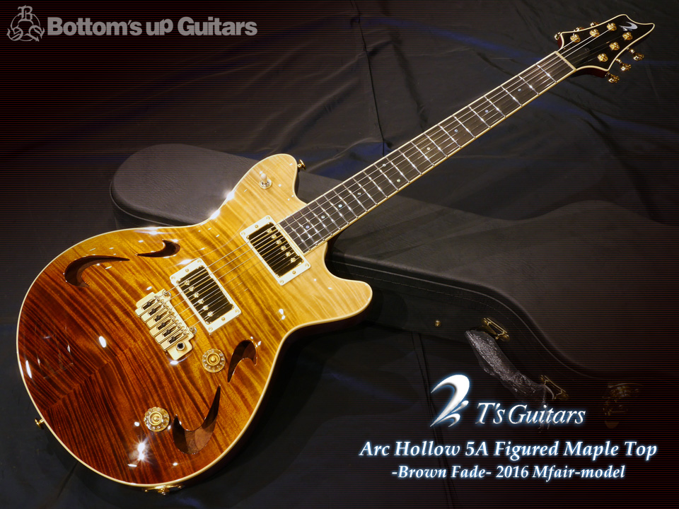 T's Guitars Arc hollow 5A Flame Maple Top Brown fade 2016楽器フェア展示モデル 特注 国産 Japan a2c アーク ティーズ