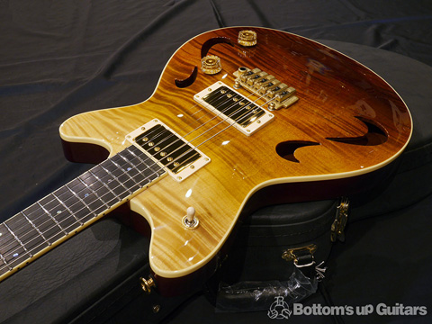 T's Guitars Arc hollow 5A Flame Maple Top Brown fade 2016楽器フェア展示モデル 特注 国産 Japan a2c アーク ティーズ