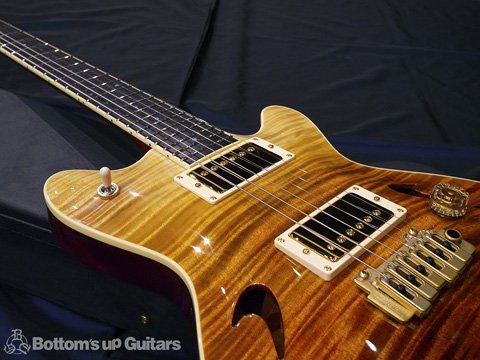 T's Guitars Arc hollow 5A Flame Maple Top Brown fade 2016楽器フェア展示モデル 特注 国産 Japan a2c アーク ティーズ