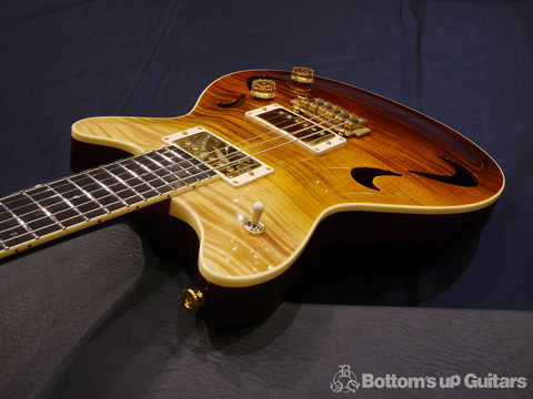 T's Guitars Arc hollow 5A Flame Maple Top Brown fade 2016楽器フェア展示モデル 特注 国産 Japan a2c アーク ティーズ